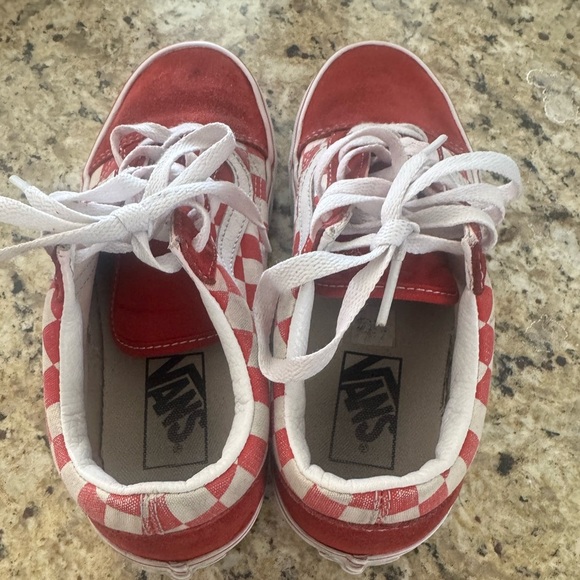 Vans Red and White Suede Sneakers Womens size 6.5 men's size 5 - Picture 2 of 5